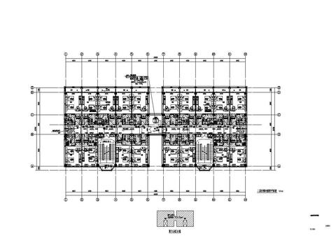  双子楼会所施工图CAD图纸 