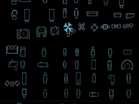  户外躺椅CAD图库 