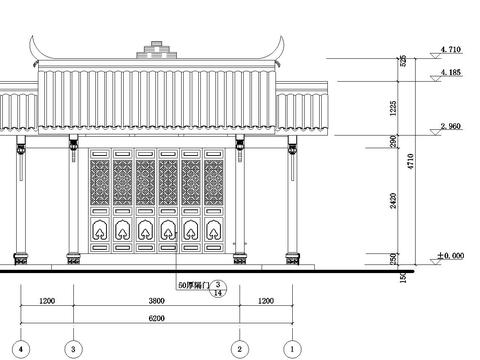  川西民居門樓CAD施工圖 