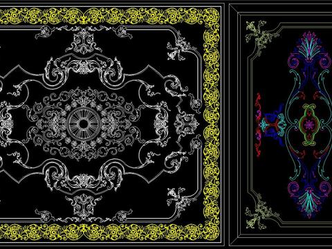  欧式水刀拼花CAD图 