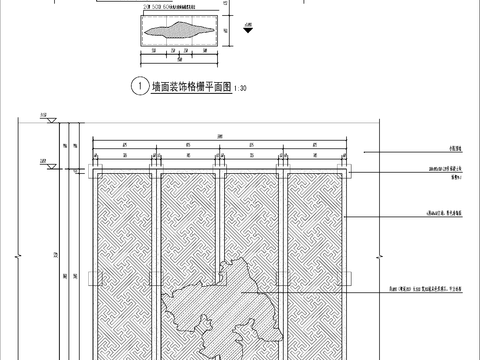  新中式对景 景墙cad大样图 