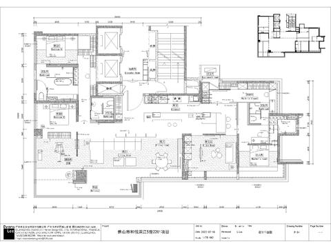  悦滨江5座2201平层cad平面图 