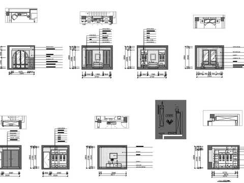 美式木墙板CAD大样图 