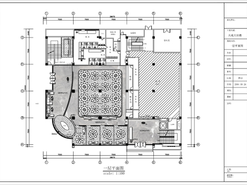  2000㎡两层火锅店cad平面图 