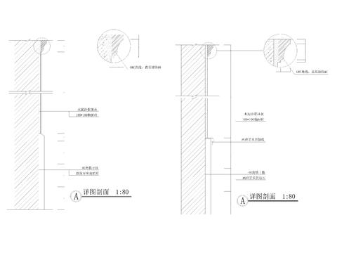  大理石石材踢脚线节点大样图 