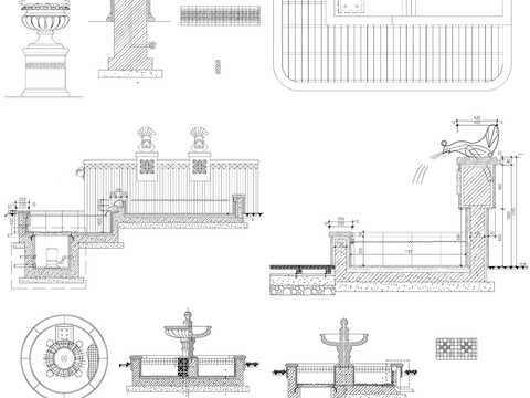  喷泉cad大样详图 
