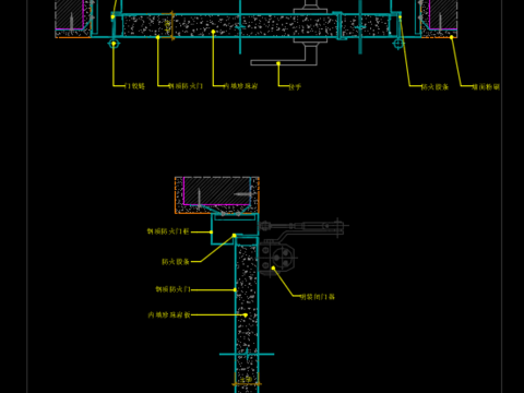 钢制子母防火门CAD施工图 