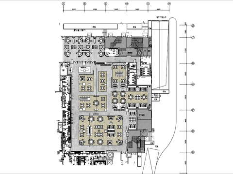  酒店 综合餐厅cad平面图 