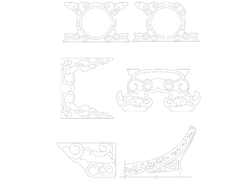 仿古建筑cad大样图 