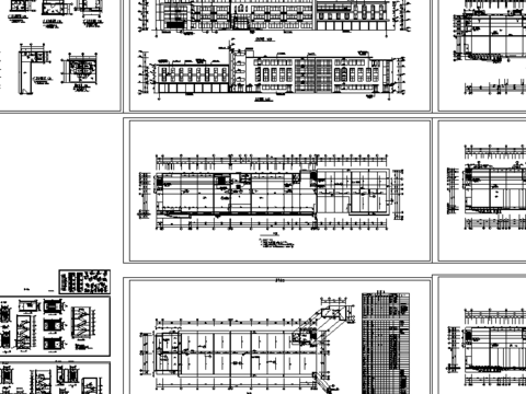  带植草屋面大型综合楼CAD施工图 