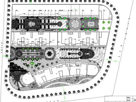  某县城南佳景步行街cad施工图 