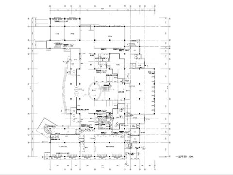  四層圖書(shū)館建筑CAD施工圖 