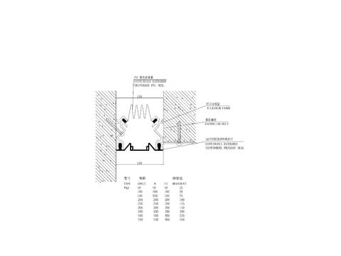 外墙变形缝cad大样图 