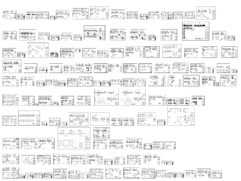  现代组合沙发cad图库 