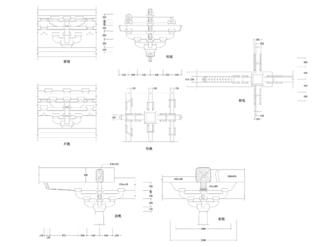  清式斗拱做法cad大样图 