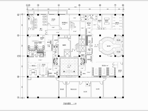  1700㎡汤泉 水疗 洗浴中心CAD施工图 