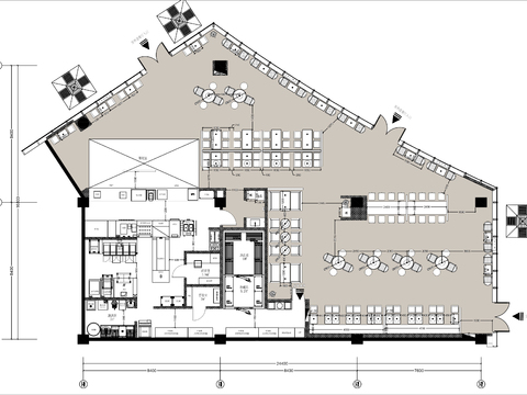  450㎡中餐厅cad平面图 