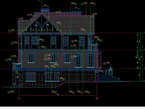  某别墅区石材装饰CAD图 