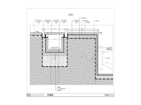  泳池溢水槽节点大样 