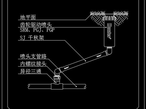  绿地灌溉cad施工详图 