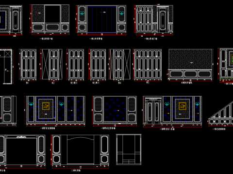  家具衣柜cad图库 