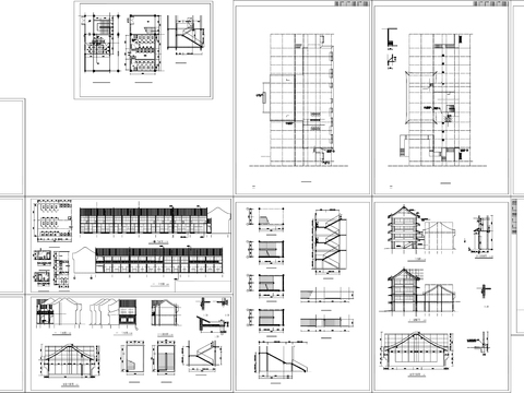  徽式四合院建筑全套CAD施工图 