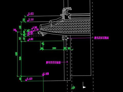  古建檐口cad施工图 