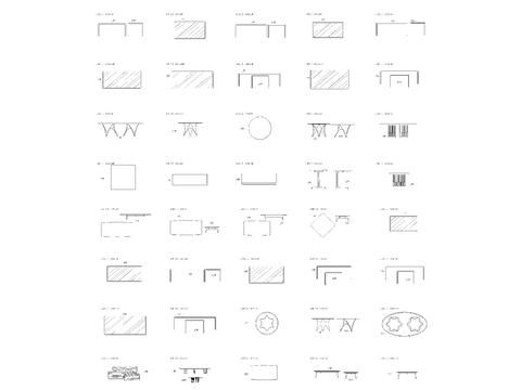  现代简约风茶几cad图库 
