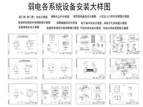  弱电各系统设备安装cad施工图 