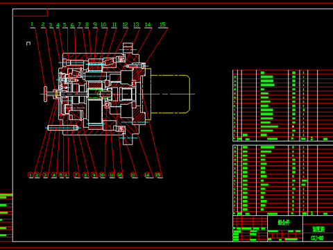 行星减速器CAD施工图 