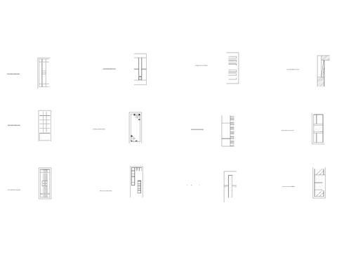  现代长方形组合纹理隔断 屏风cad图库 