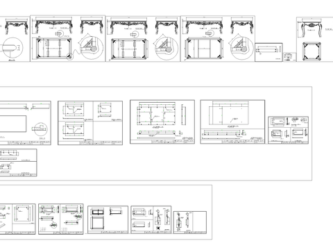  欧式茶几CAD图库 