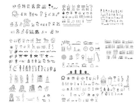  立面装饰品cad图库 