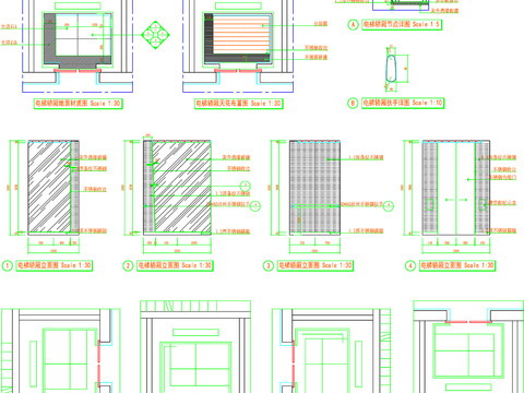 电梯轿厢 电梯 轿厢节点大样图 
