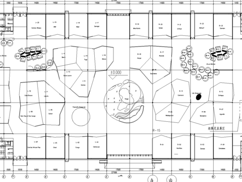 世博会坦桑尼亚国家馆CAD施工图 