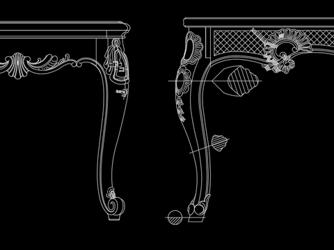  欧式腿样素材CAD图库 