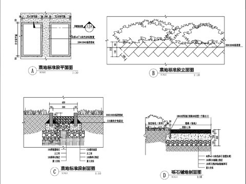 菜地标准段做法节点大样 