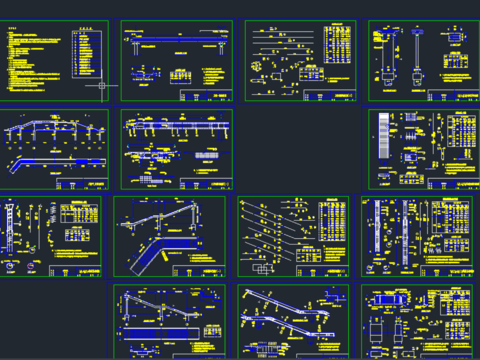  2x16米现浇连续梁人行天桥CAD施工图 