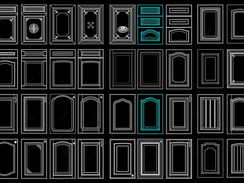  柜门门板CAD图库 