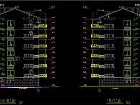  居住建筑 电梯公寓cad平面图 