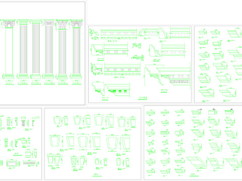  欧式构件CAD图库 