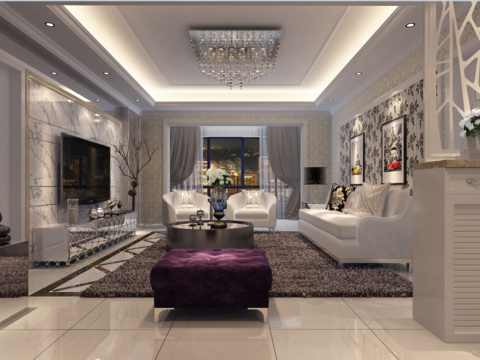  星洲城市花园现代客餐厅卧室全套CAD施工图 