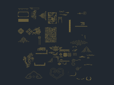  成套精品花边CAD施工图 