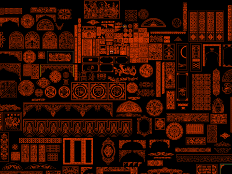  中式雕花CAD施工图 