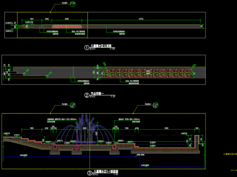  蘑菇水景 儿童嬉水区详图 节点施工图 
