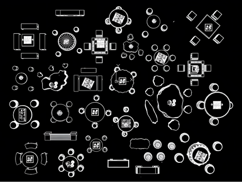  新中式石座椅CAD图库 