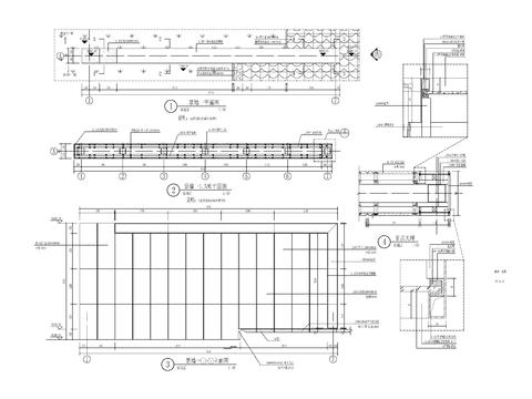  现代简约石材景墙cad大样图 
