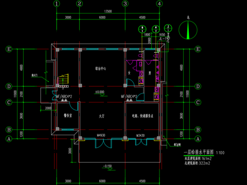  泗洪縣城頭鄉(xiāng)濱湖花園小區(qū)物業(yè)用房給排水CAD施工圖 