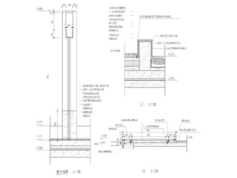  景墙立面剖面节点cad大样图 