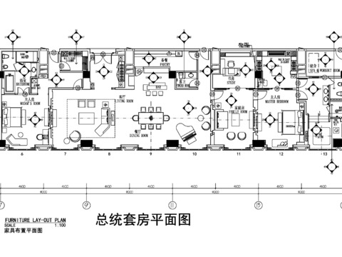  總套房平面施工圖 